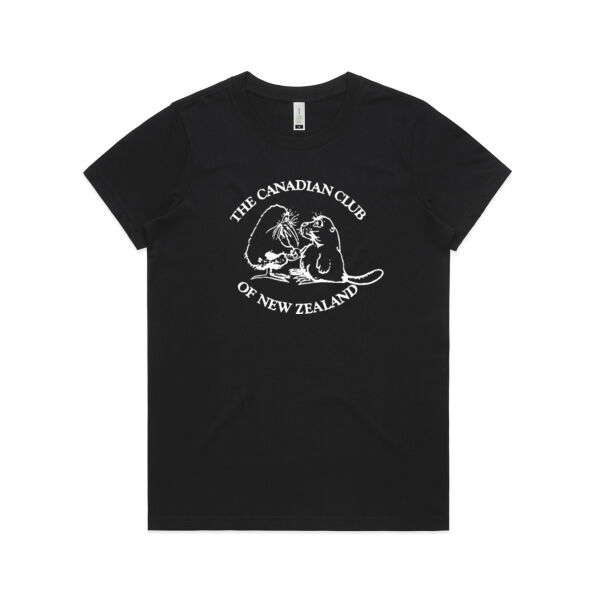 Can Club - White Logo - Womens Maple Organic Tee Thumbnail