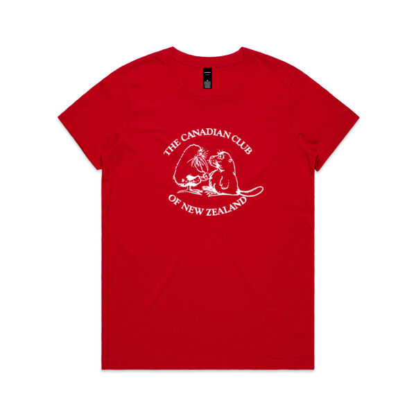 Can Club - White Logo - Womens Maple Tee Thumbnail