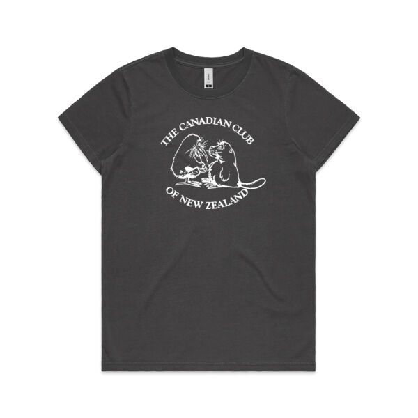 Can Club - White Logo - Womens Faded Tee Thumbnail