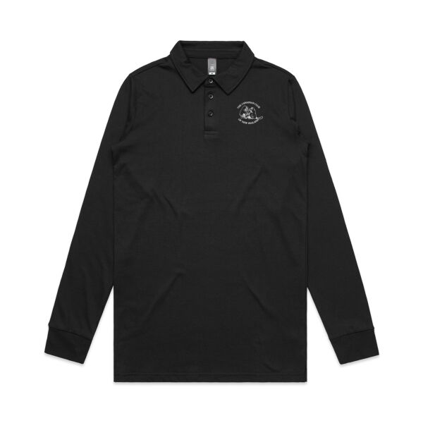 Can Club - White Logo - Mens Chad Longsleeve Polo Thumbnail