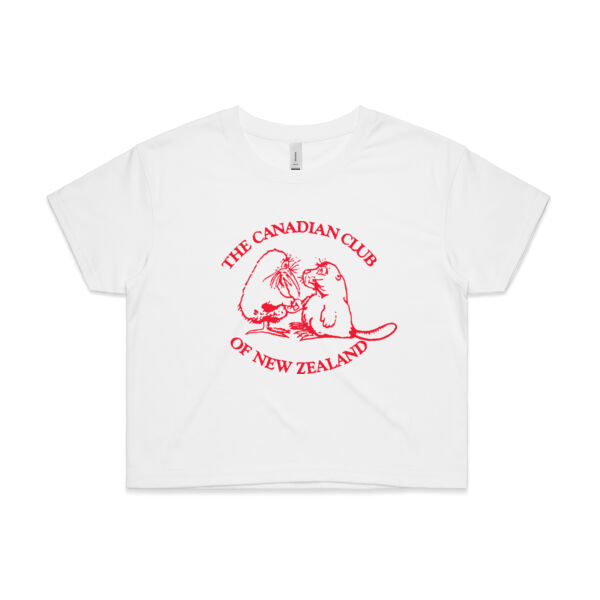 Can Club - Red Logo - Womens Crop Tee Thumbnail
