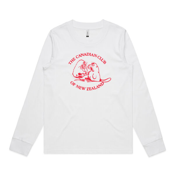 Can Club - Red Logo - Womens Dice Longsleeve Tee Thumbnail
