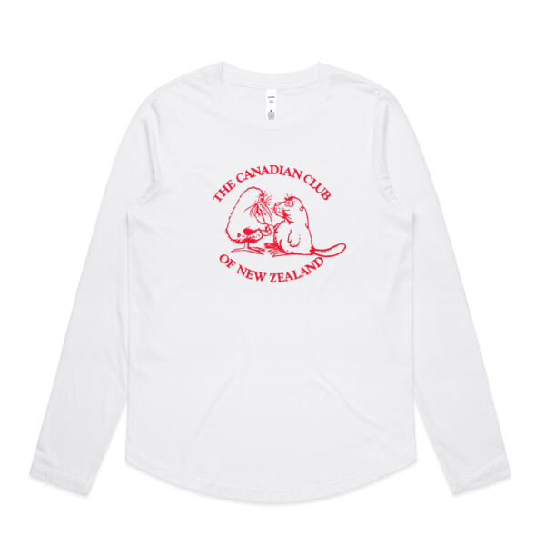 Can Club - Red Logo - Womens Curve Longsleeve Tee Thumbnail