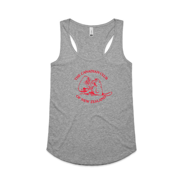 Can Club - Red Logo - Womens Yes Racerback Singlet Thumbnail