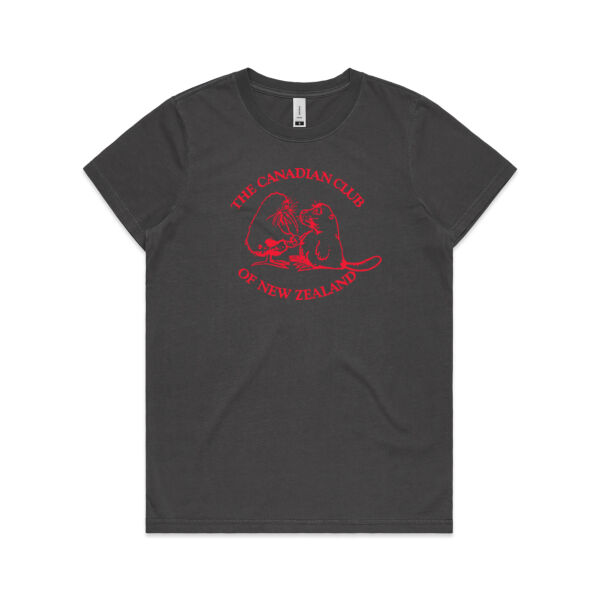 Can Club - Red Logo - Womens Faded Tee Thumbnail