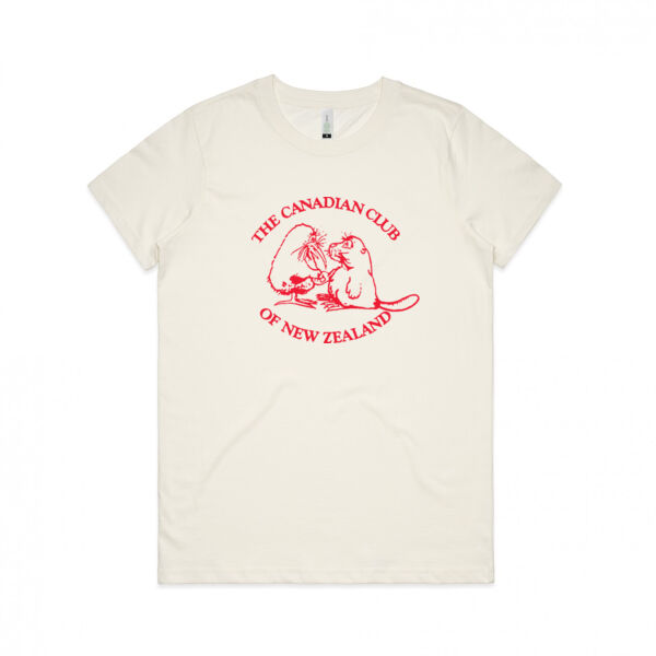 Can Club - Red Logo - Womens Maple Organic Tee Thumbnail