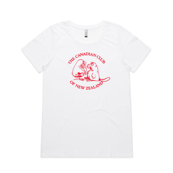 Can Club - Red Logo - Womens Shallow Scoop Tee Thumbnail